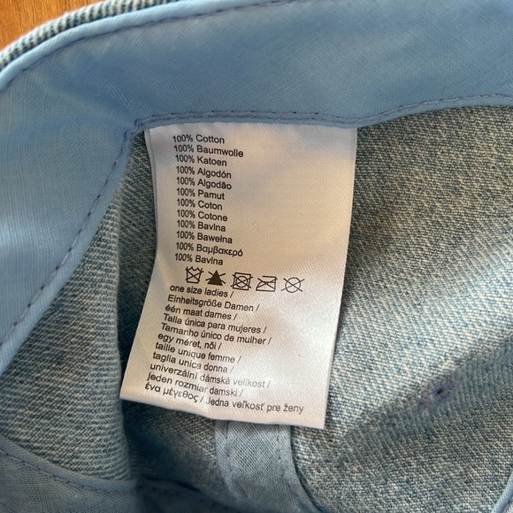 Claire's Lucky Clover Distressed Denim Baseball Hat - Picture 5 of 7